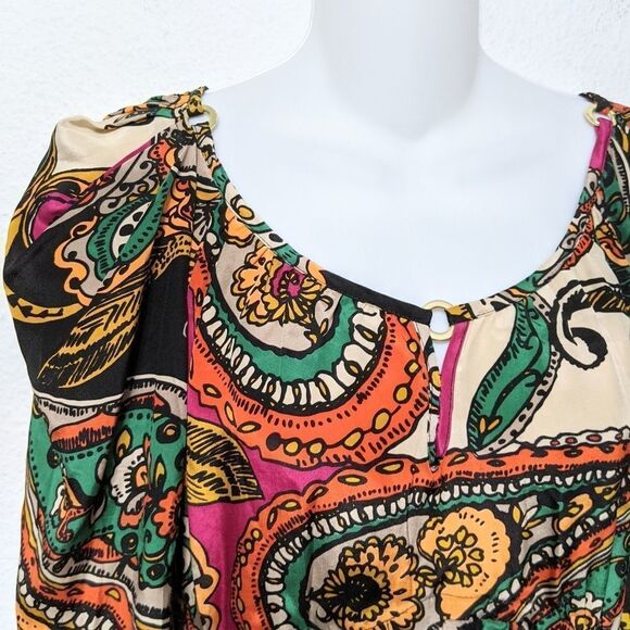 YOANA BARASCHI Floral Paisley Puff Sleeve Top XS - Picture 3 of 7